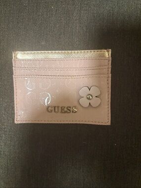GUESS Light Pink Glossy Floral Card Case